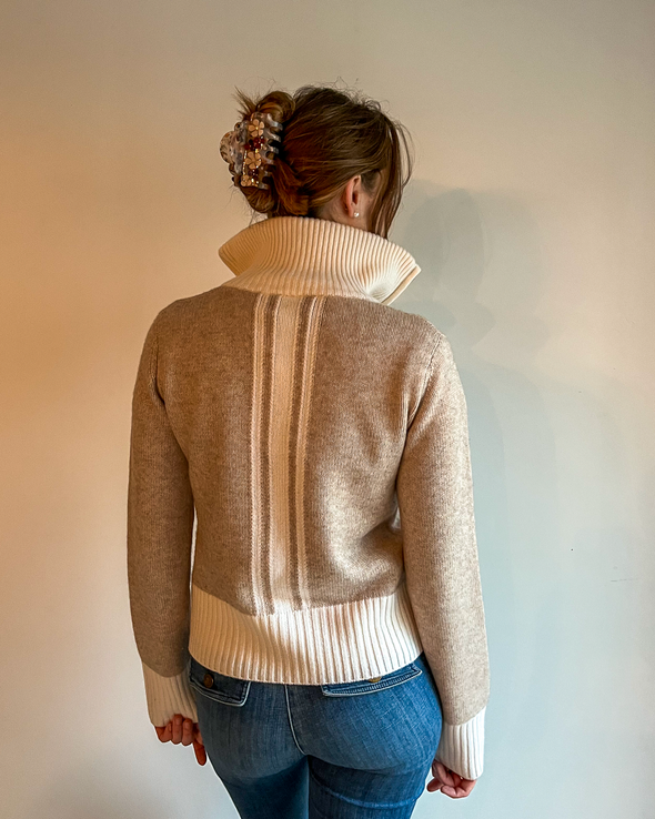 Contrast cardigan toast/offwhite