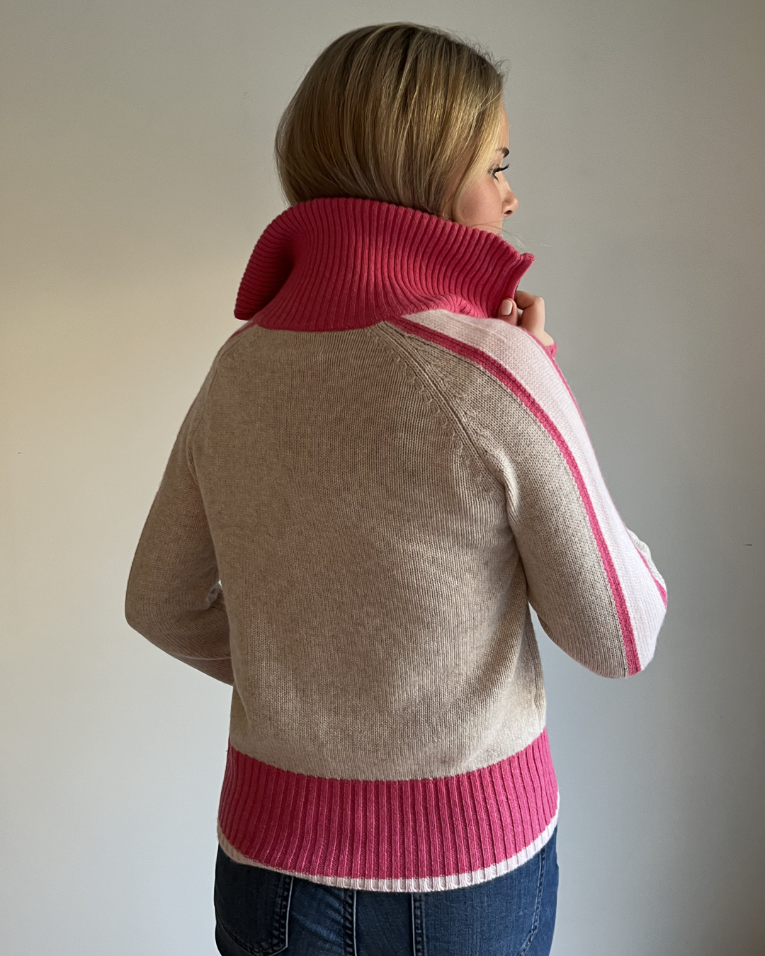 Nova cardigan sand/rosa/lyserosa