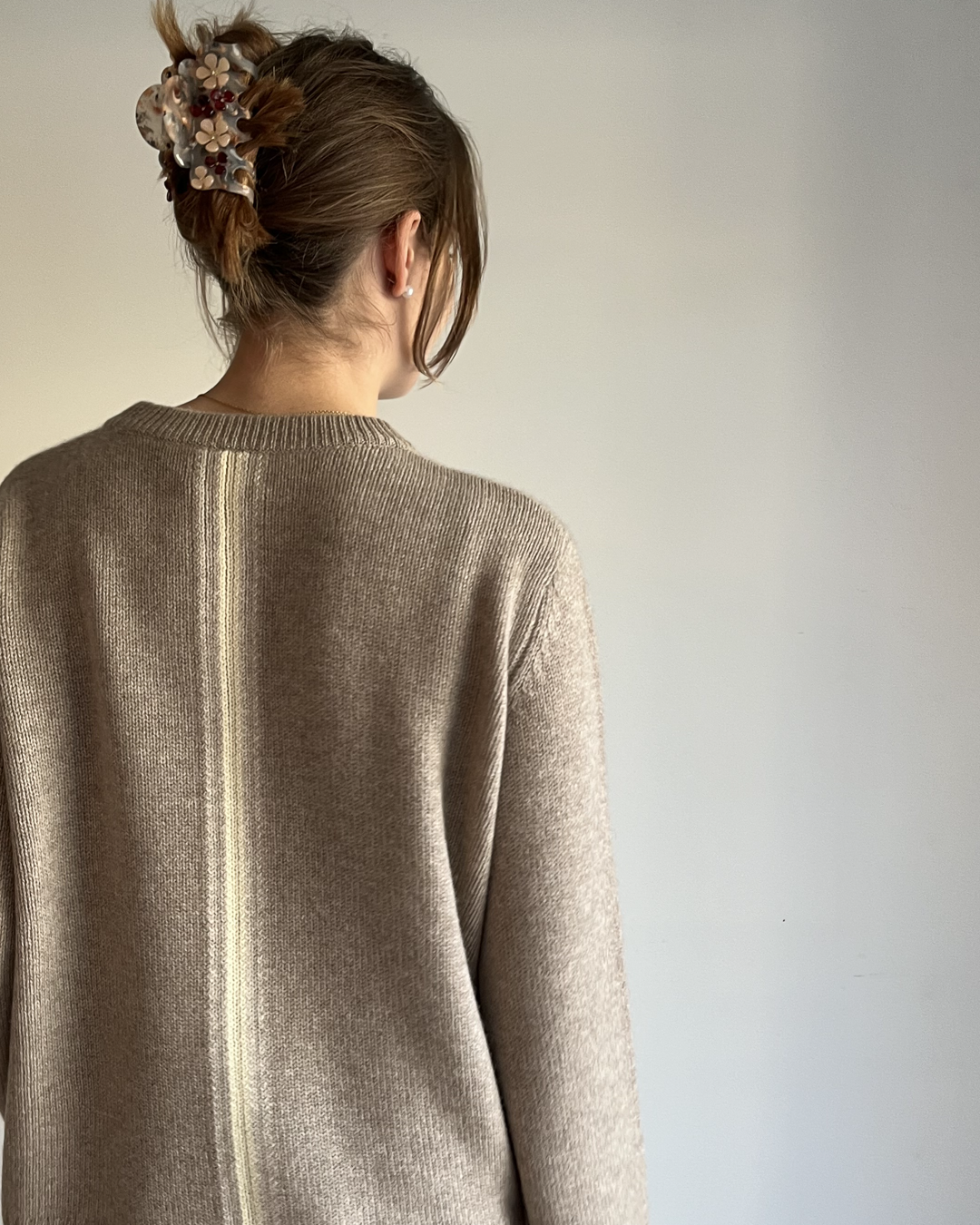 Gilli round neck kashmir - Lyssand/sand/gul