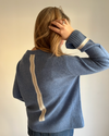 Gilli round neck kashmir - Denimblå/lyssand/sand