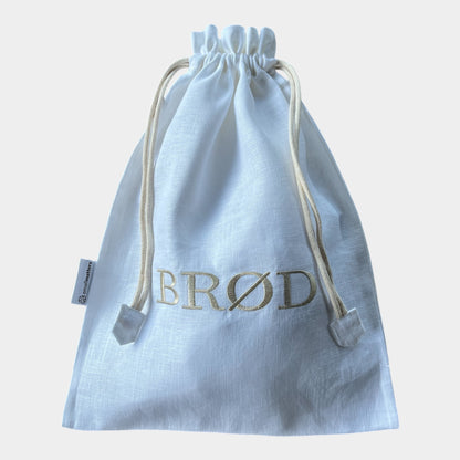 Brødpose - Offwhite med sand broderi
