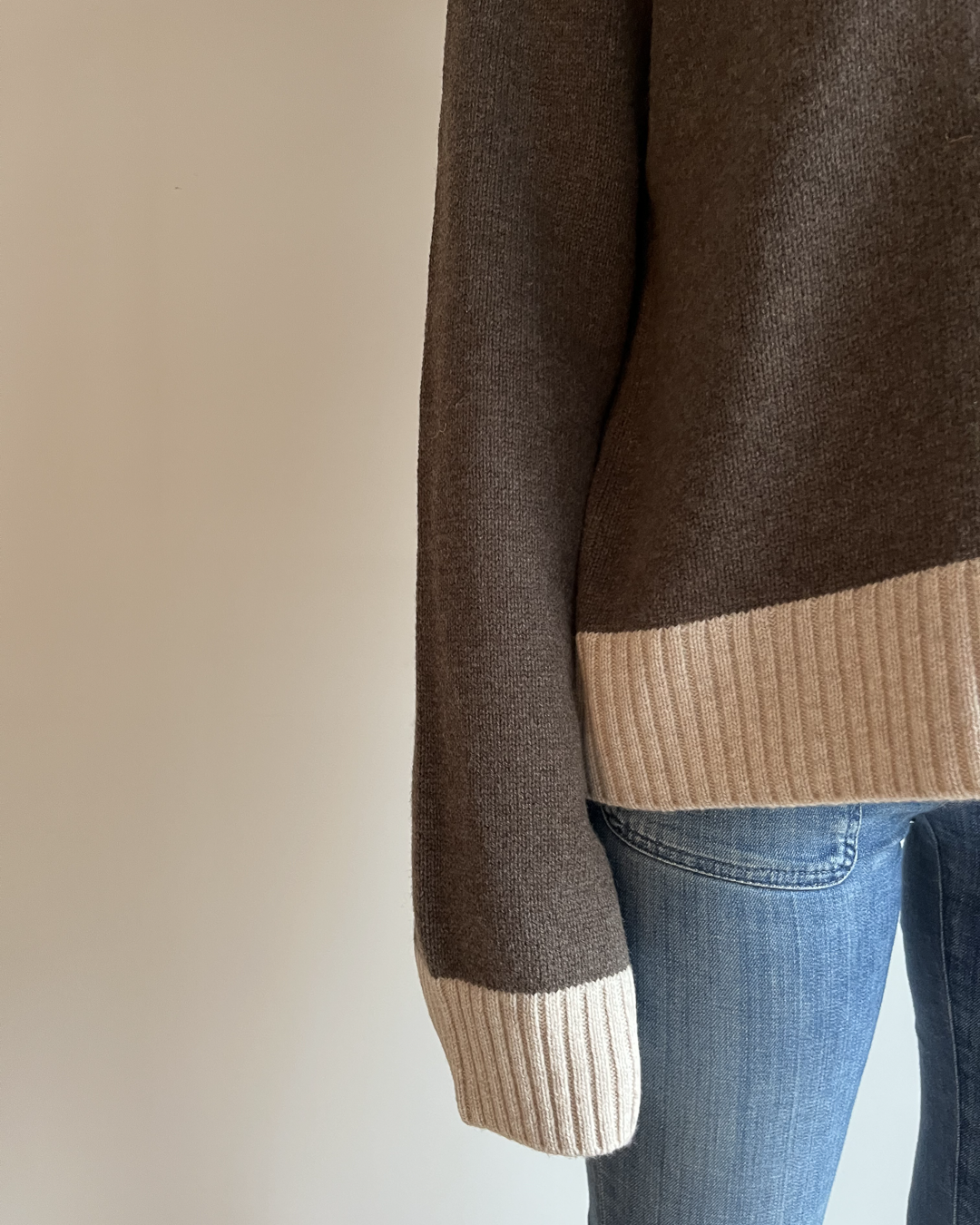 Poppy oversized zip mørksand/lyssand