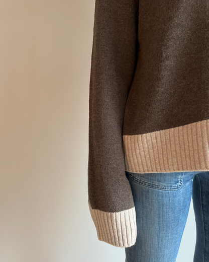 Poppy oversized zip mørksand/lyssand