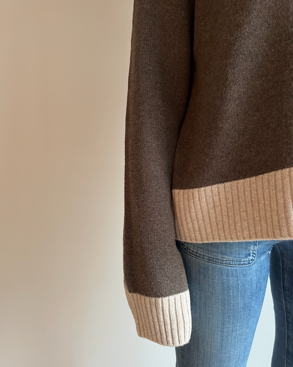 Poppy oversized zip mørksand/lyssand