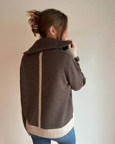 Poppy oversized zip mørksand/lyssand