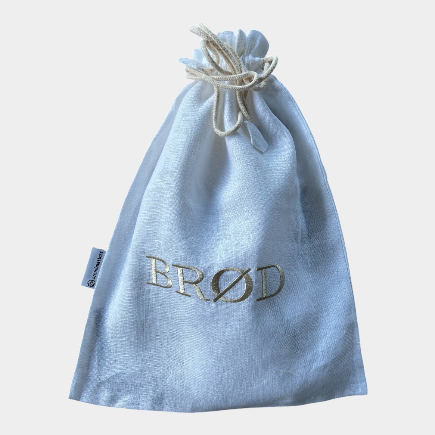 Brødpose - Offwhite med sand broderi