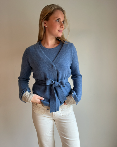 Spoonie Cardigan - denimblå/sand