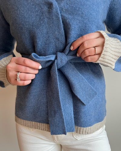 Spoonie Cardigan - denimblå/sand