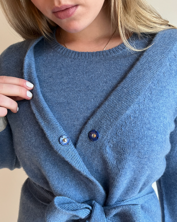 Spoonie Cardigan - mellomblå/sand