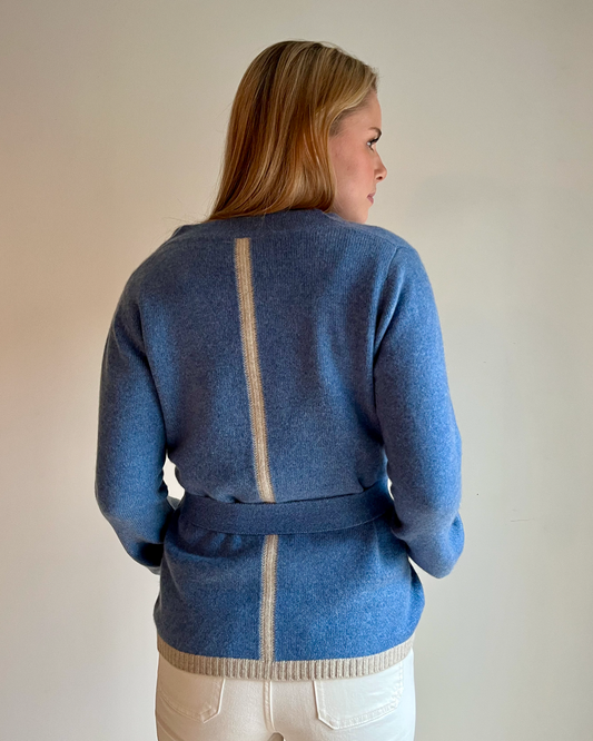 Spoonie Cardigan - denimblå/sand