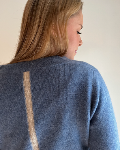 Spoonie Cardigan - denimblå/sand