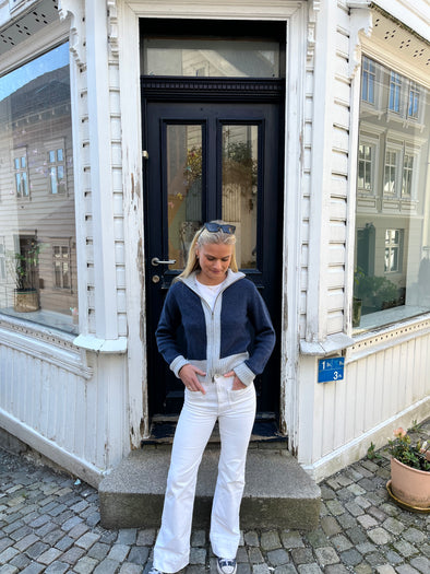 Contrast cardigan Navy / lyseblå