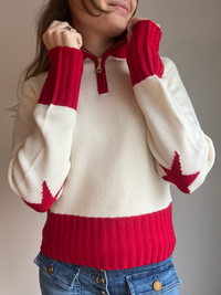 Zip star offwhite/rød