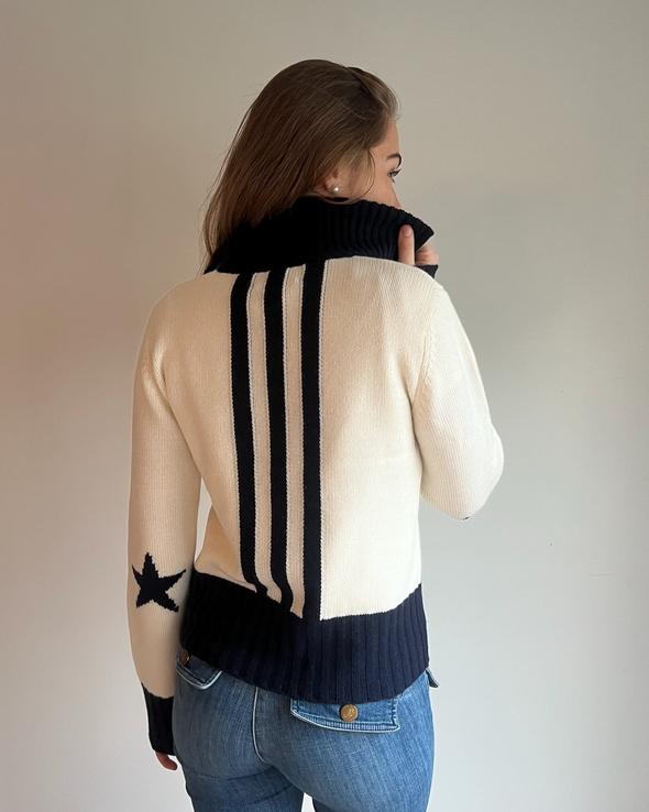 Zip star offwhite/navy