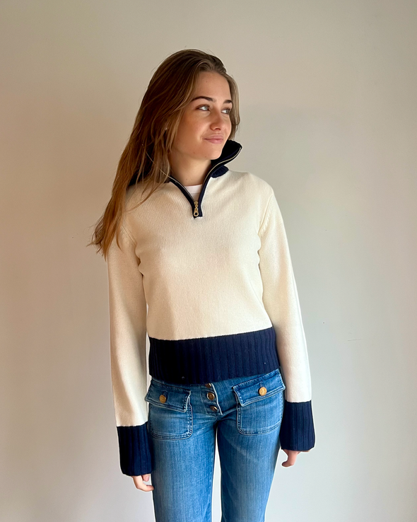 Zip star offwhite/navy