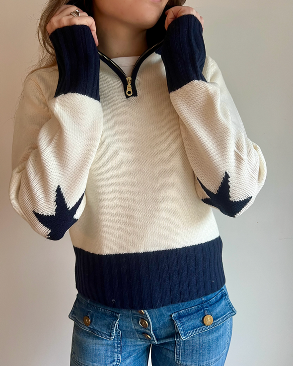 Zip star offwhite/navy
