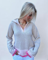 Vilma hettegenser Sand/rosa/lyserosa