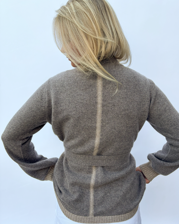 Spoonie Cardigan - Mørk toast/sand