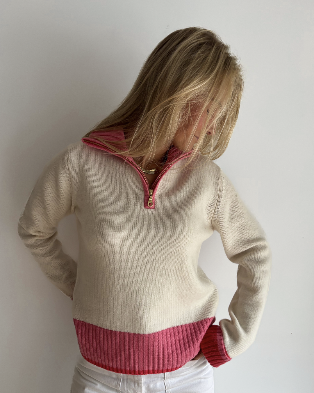 Zip offwhite/pink/cherry pink