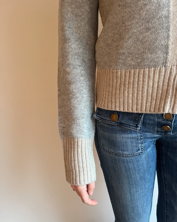 Contrast cardigan Grå/lys sand