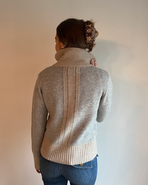 Contrast cardigan Grå/lys sand