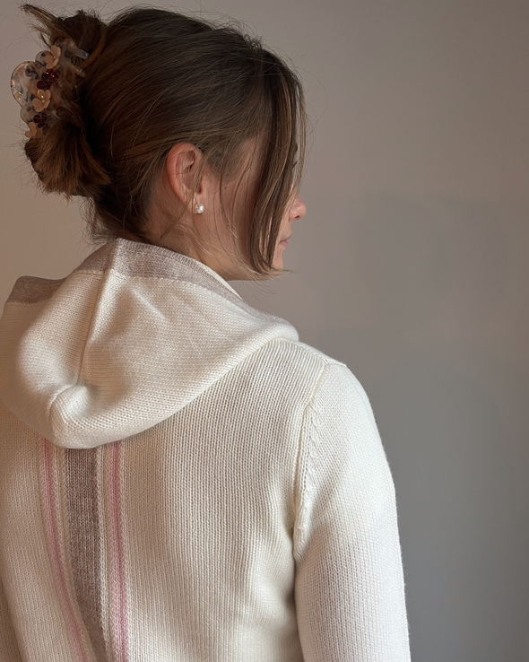 Celeste hood cardigan offwhite/toast/lyserosa