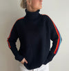 New Rollneck jumper - Navy / Rainbow