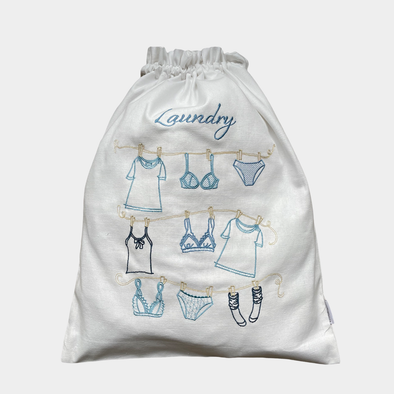 Skittentøypose hvit - blå/sand