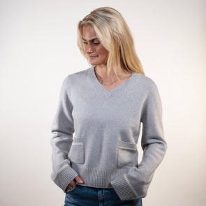 Lydia V-neck Lyseblå