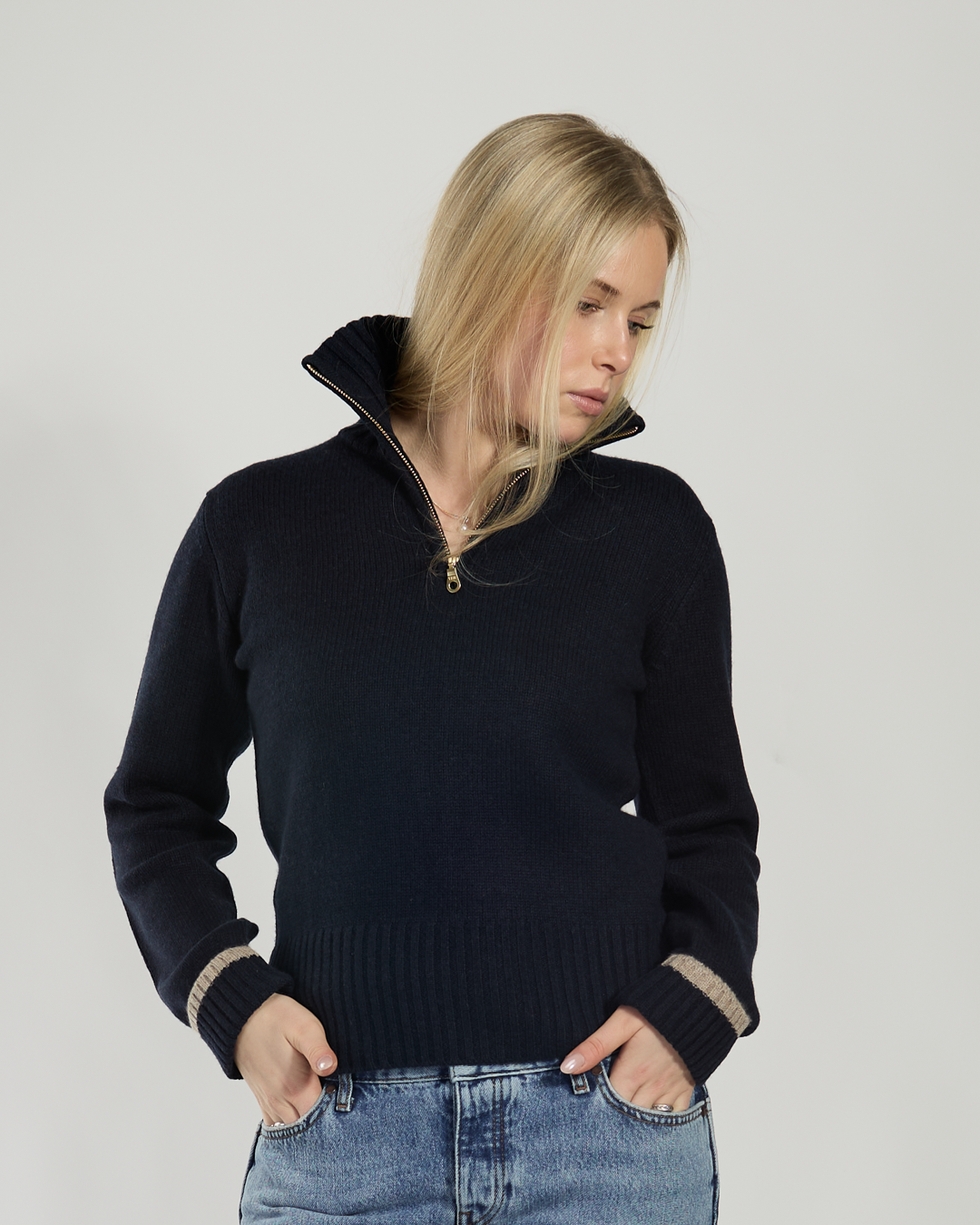 Zip navy/sandfarger