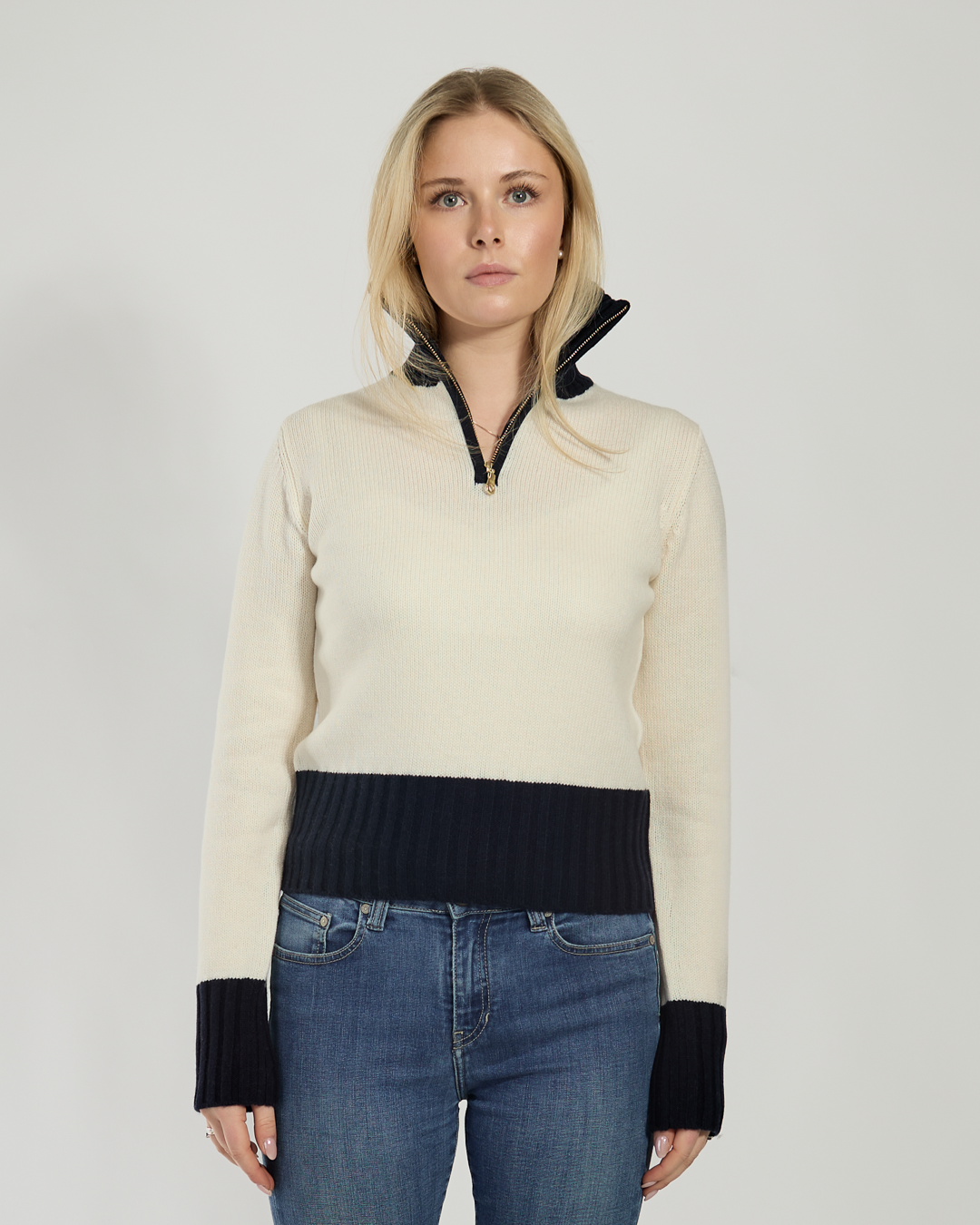 Zip star offwhite/navy