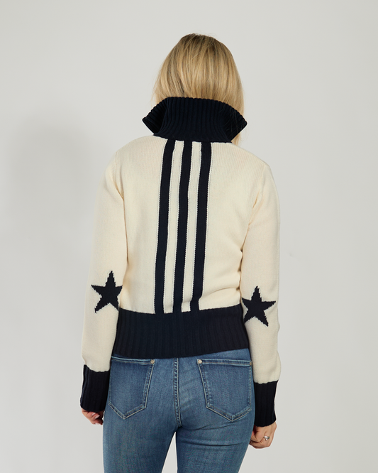 Zip star offwhite/navy