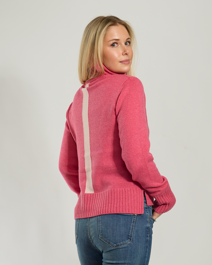 Roll neck jumper - Cherry pink/light pink