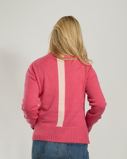 Roll neck jumper - Cherry pink/light pink