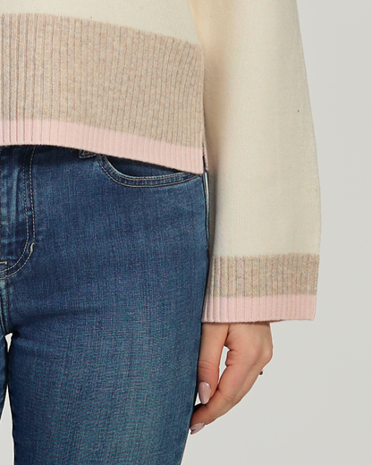 Vilma hettegenser Offwhite/sand/lyserosa