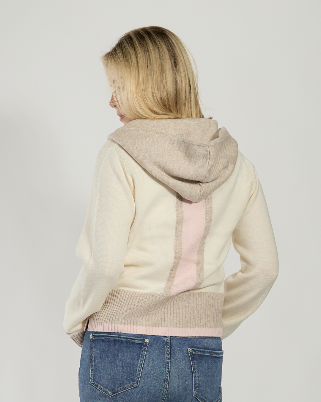 Vilma hettegenser Offwhite/sand/lyserosa