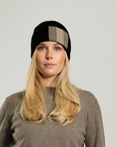 Cashmere hat Black/dark sand/light sand