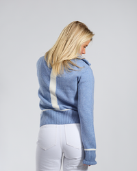 Contrast cardigan Denimblå/offwhite