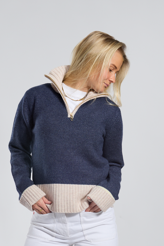 Zip navy/sand/light yellow