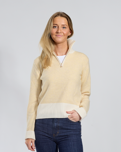 Zipper Light yellow mélange/off-white