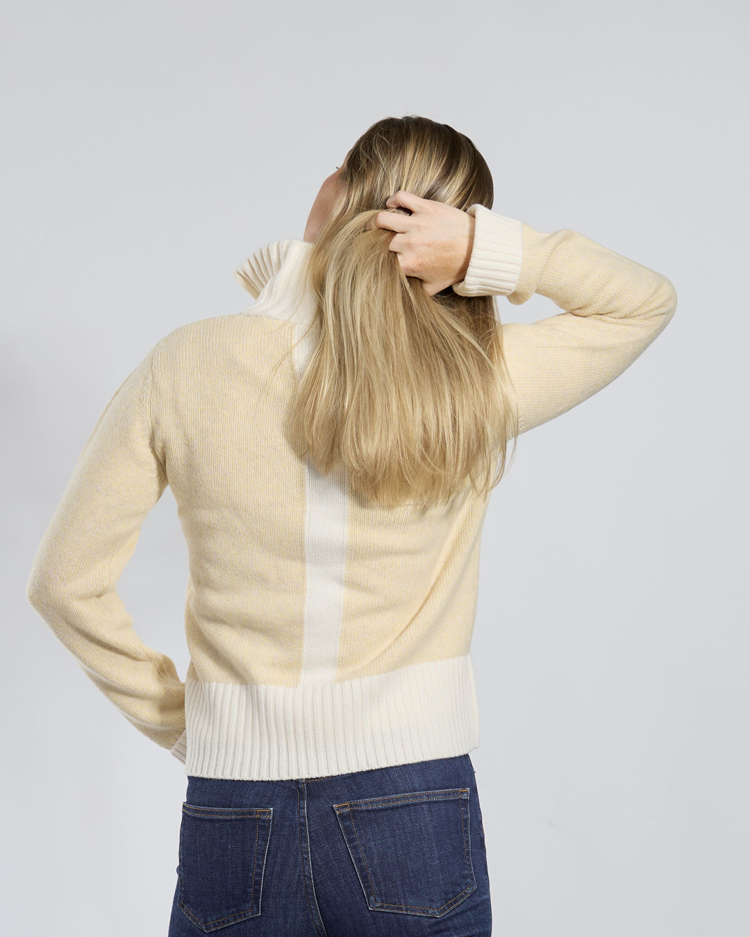 Zipper Light yellow mélange/off-white