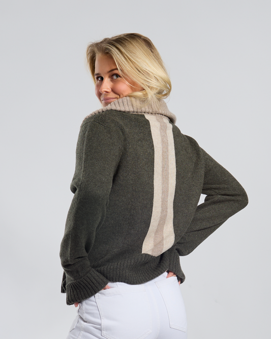 Zip kashmir Oliven/sand/lys sand