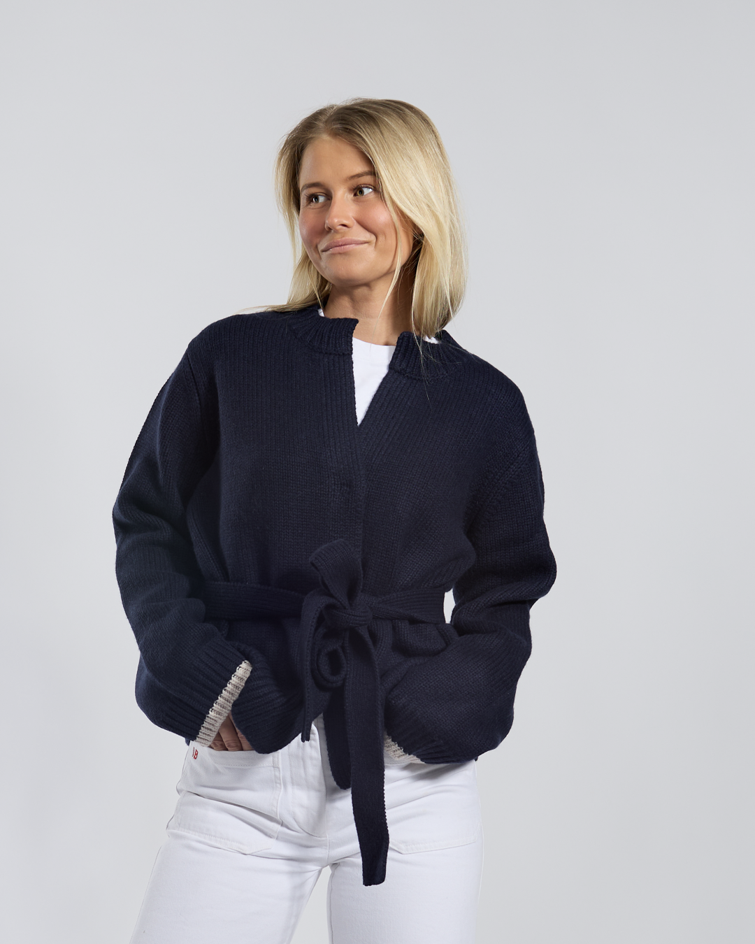 Floor cardigan Navy/sand