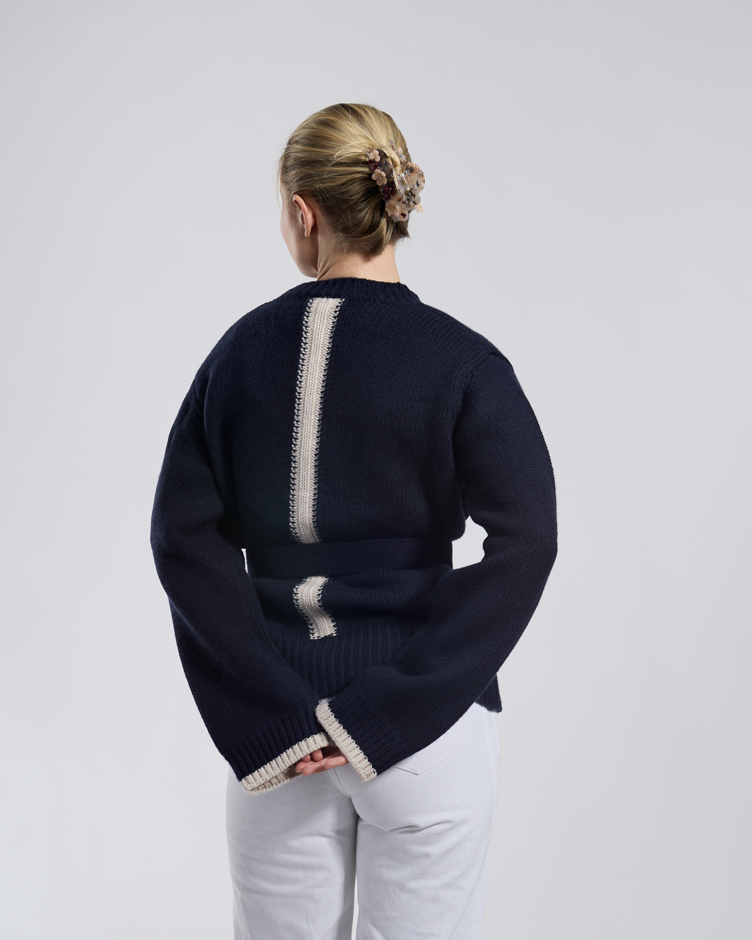 Floor cardigan Navy/sand
