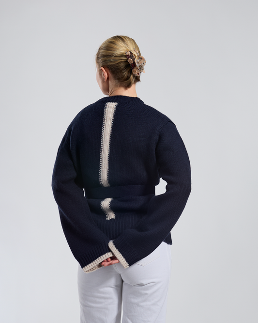 Floor cardigan Navy/sand