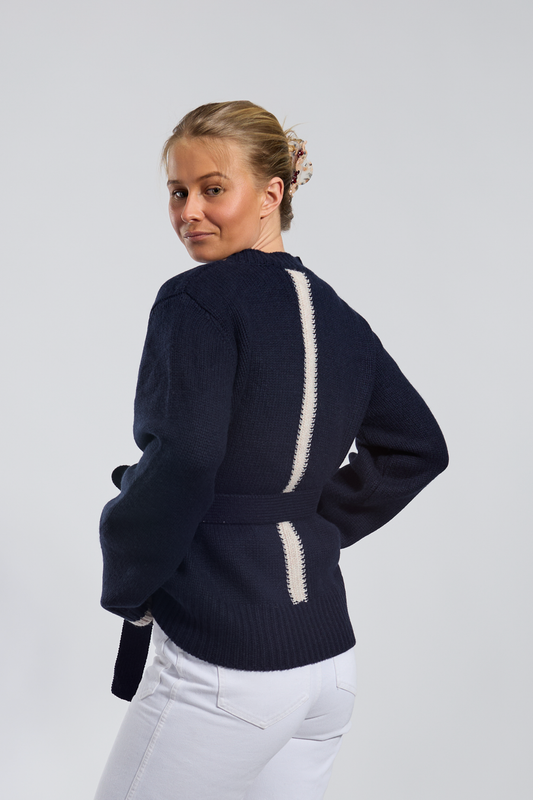 Floor cardigan Navy/sand