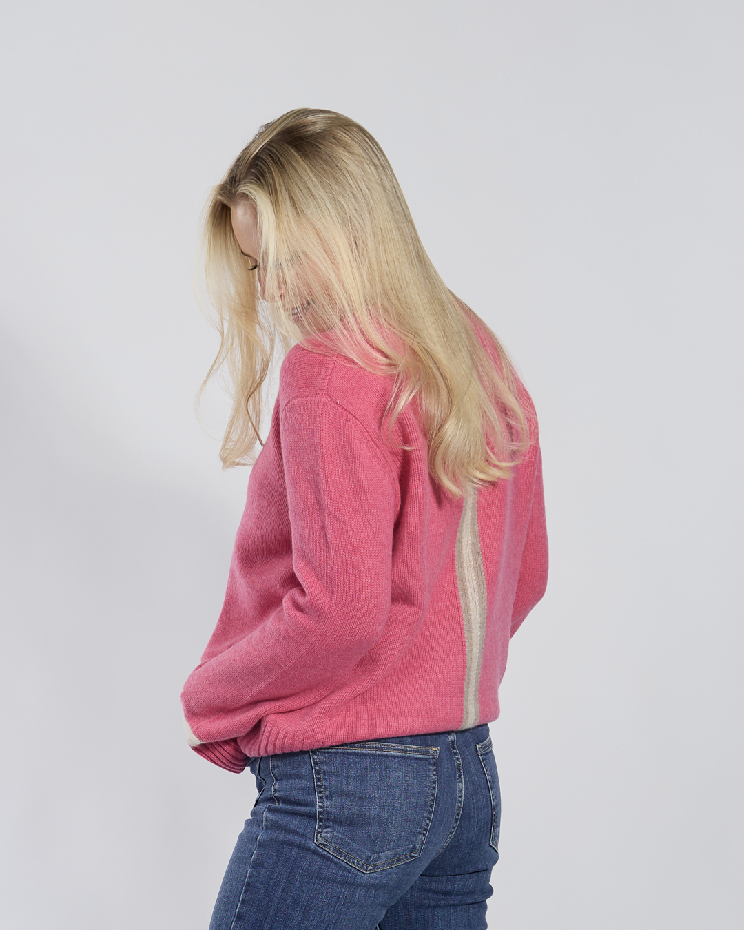 Gilli round neck cashmere - Pink/sand/light sand