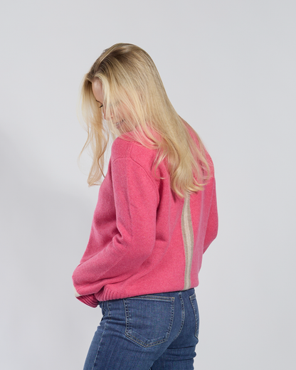 Gilli round neck cashmere - Pink/sand/light sand
