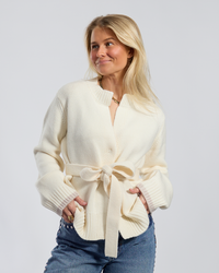 Floor cardigan Offwhite/sand