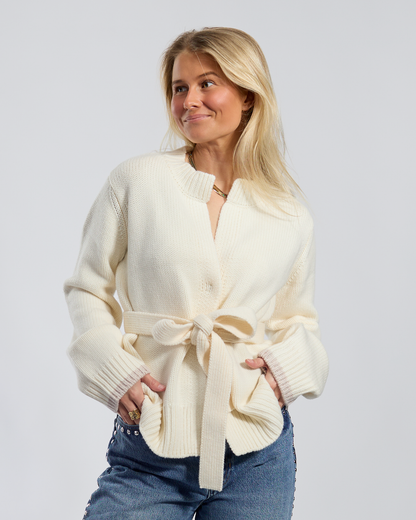 Floor cardigan Off-white/sand